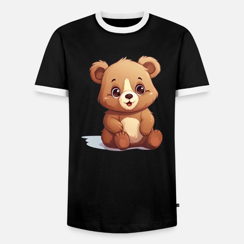 Bärchen - Männer Kontrast-T-Shirt - Schwarz/Weiß
