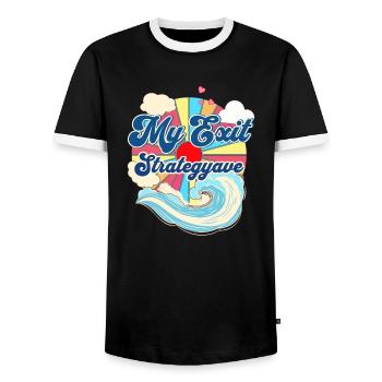 Beach Waves Relaxing Vacation Sunset Summer - Männer Kontrast-T-Shirt - Schwarz/Weiß - Vorne - AI Model Female 172 light (172cm) & AI Model Male 178 light (178cm)