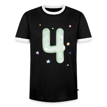 4e anniversaire watercolor étoile - T-shirt contrasté Homme - noir/blanc - Devant - AI Model Female 172 light (172cm) & AI Model Male 178 light (178cm)