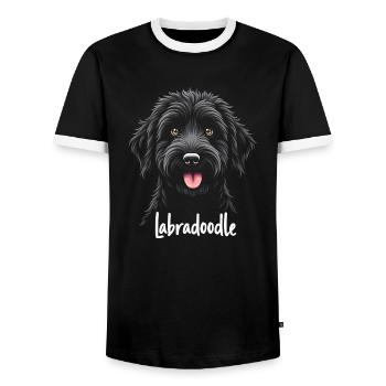 Labradoodle-Freundschaft - Männer Kontrast-T-Shirt - Schwarz/Weiß - Vorne - AI Model Female 172 light (172cm) & AI Model Male 178 light (178cm)