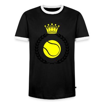 tennis kranz - Männer Kontrast-T-Shirt - Schwarz/Weiß - Vorne - AI Model Female 172 light (172cm) & AI Model Male 178 light (178cm)