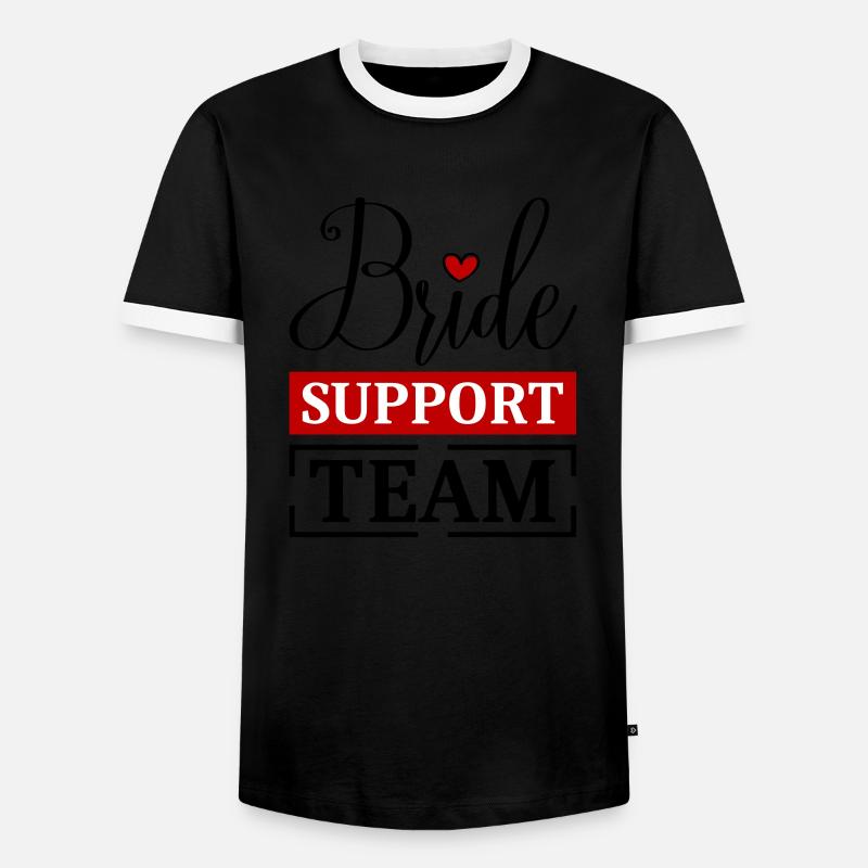 Braut Support Team - Männer Kontrast-T-Shirt - Schwarz/Weiß