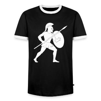 Spartan Warrior - Men's Ringer Shirt - black/white - Front - AI Model Female 172 light (172cm) & AI Model Male 178 light (178cm)