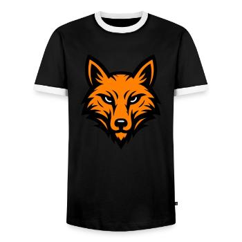 Fox Head - Men's Ringer Shirt - black/white - Front - AI Model Female 172 light (172cm) & AI Model Male 178 light (178cm)