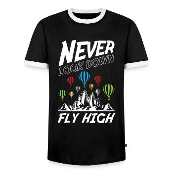 Never Look Down Fly High - Männer Kontrast-T-Shirt - Schwarz/Weiß - Vorne - AI Model Female 172 light (172cm) & AI Model Male 178 light (178cm)
