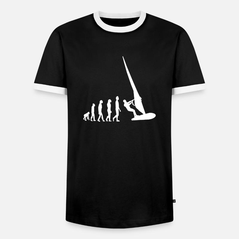 Windsurfing Evolution Windsurfer Surfing - T-shirt contrasté Homme - noir/blanc