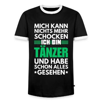 Danseur non choquable - T-shirt contrasté Homme - noir/blanc - Devant - AI Model Female 172 light (172cm) & AI Model Male 178 light (178cm)