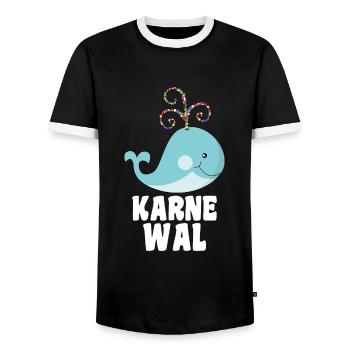 Karne Wal Karneval - Männer Kontrast-T-Shirt - Schwarz/Weiß - Vorne - AI Model Female 172 light (172cm) & AI Model Male 178 light (178cm)