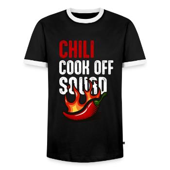 Chili Cook Off Squad Koch BBQ Griller Sauce piquante - T-shirt contrasté Homme - noir/blanc - Devant - AI Model Female 172 light (172cm) & AI Model Male 178 light (178cm)