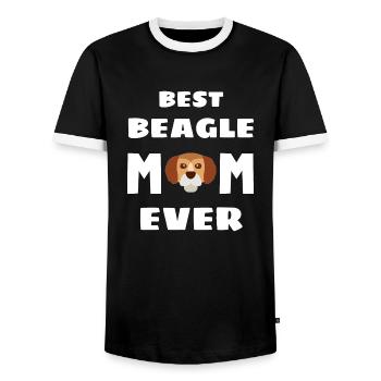 Best Beagle Mama Dogs Pet Mother's Day Beagle - Men's Ringer Shirt - black/white - Front - AI Model Female 172 light (172cm) & AI Model Male 178 light (178cm)