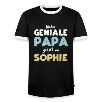 Dieser Geniale Papa Gehört Zu So... - Männer Kontrast-T-Shirt - Schwarz/Weiß - Vorne - AI Model Female 172 light (172cm) & AI Model Male 178 light (178cm)