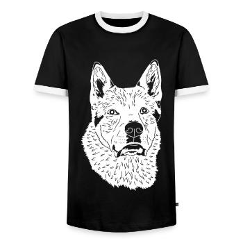 Tschechoslowakischer Wolfhund - Männer Kontrast-T-Shirt - Schwarz/Weiß - Vorne - AI Model Female 172 light (172cm) & AI Model Male 178 light (178cm)