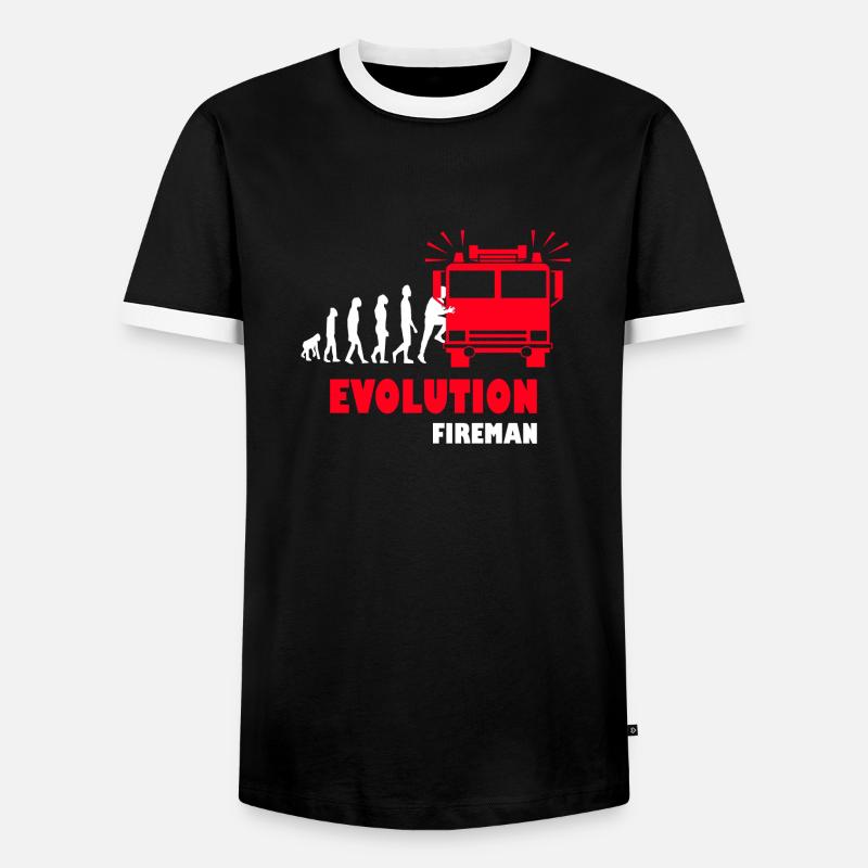 Firefighters Fireman Evolution - Men's Ringer Shirt - black/white
