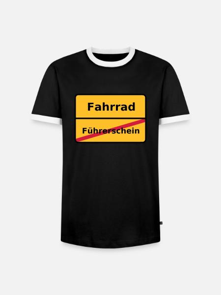Fahrrad - Männer Kontrast-T-Shirt - Schwarz/Weiß