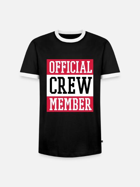 Official Crew Member - Männer Kontrast-T-Shirt - Schwarz/Weiß