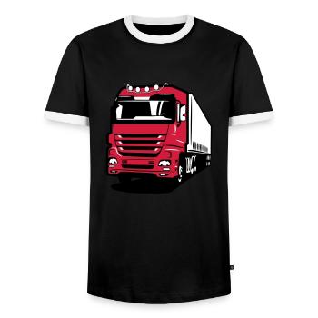 Camion camion - T-shirt contrasté Homme - noir/blanc - Devant - AI Model Female 172 light (172cm) & AI Model Male 178 light (178cm)