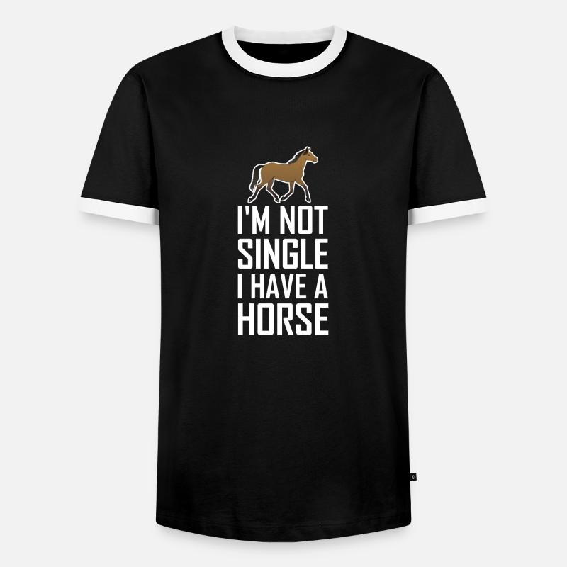 Pferd - Männer Kontrast-T-Shirt - Schwarz/Weiß