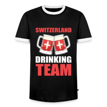 Suisse Suisse Suisse Allemande - T-shirt contrasté Homme - noir/blanc - Devant - AI Model Female 172 light (172cm) & AI Model Male 178 light (178cm)