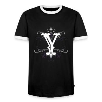 Letter Y Ypsilon Letter-Y - Men's Ringer Shirt - black/white - Front - AI Model Female 172 light (172cm) & AI Model Male 178 light (178cm)