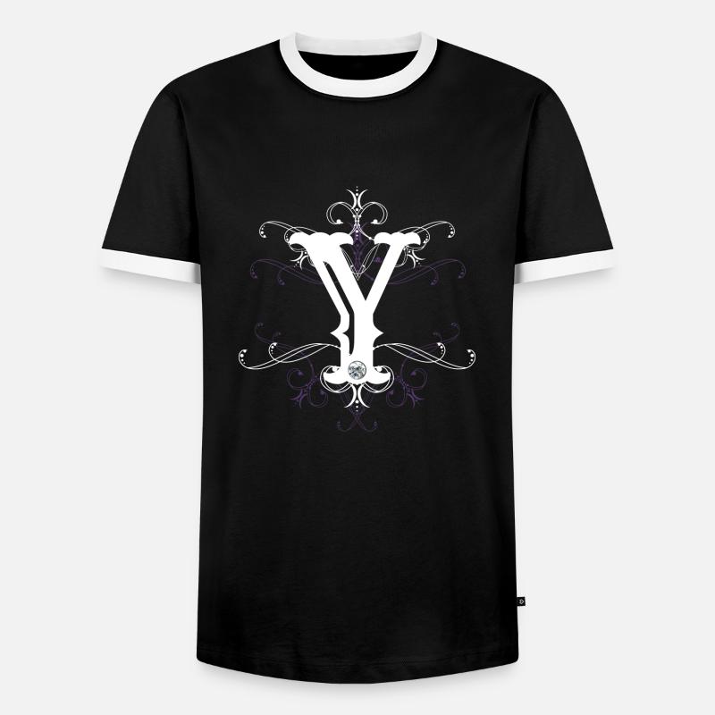 Buchstabe Y Ypsilon Buchstabe-Y - Männer Kontrast-T-Shirt - Schwarz/Weiß