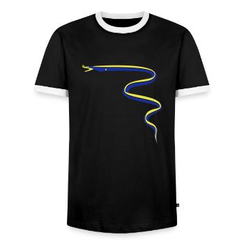 Poissons, Nez Moray - T-shirt contrasté Homme - noir/blanc - Devant - AI Model Female 172 light (172cm) & AI Model Male 178 light (178cm)