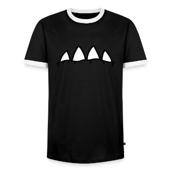 Monster mouth with big teeth - Men's Ringer Shirt - black/white - Front - AI Model Female 172 light (172cm) & AI Model Male 178 light (178cm)