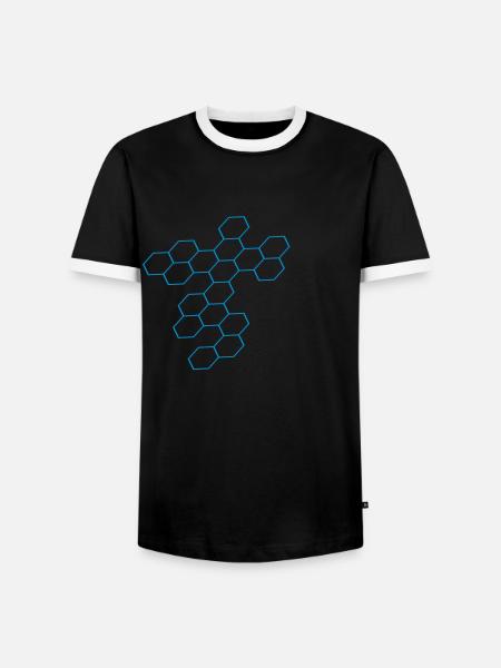 Waben - Männer Kontrast-T-Shirt - Schwarz/Weiß