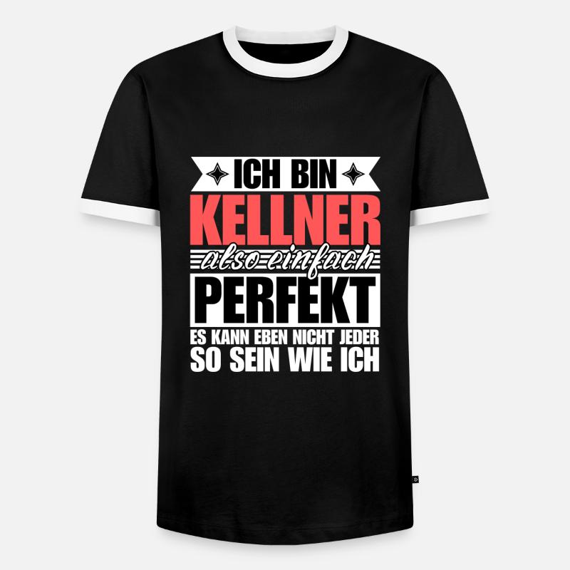 Perfekter Kellner - Männer Kontrast-T-Shirt - Schwarz/Weiß
