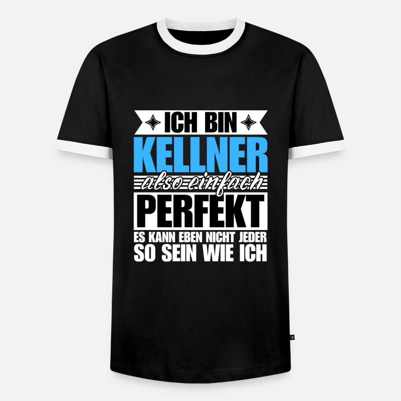 Perfekter Kellner - Männer Kontrast-T-Shirt - Schwarz/Weiß