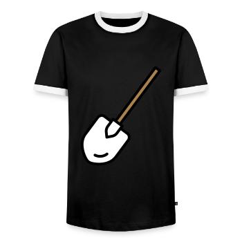 Shovel Tool Gardening - Men's Ringer Shirt - black/white - Front - AI Model Female 172 light (172cm) & AI Model Male 178 light (178cm)