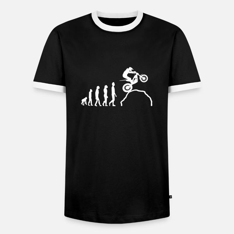 Trial Evolution Trials Motorrad - Männer Kontrast-T-Shirt - Schwarz/Weiß