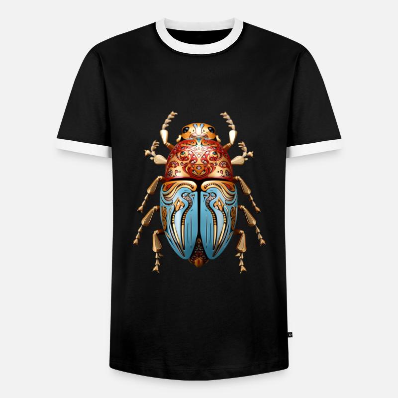 Scarab abstract - Men's Ringer Shirt - black/white