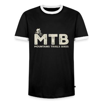 VTT VTT Downhill VTT - T-shirt contrasté Homme - noir/blanc - Devant - AI Model Female 172 light (172cm) & AI Model Male 178 light (178cm)