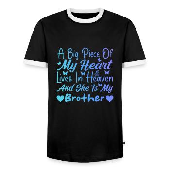 I miss My Brother In Heaven Tees For Boys Girl - T-shirt contrasté Homme - noir/blanc - Devant - AI Model Female 172 light (172cm) & AI Model Male 178 light (178cm)