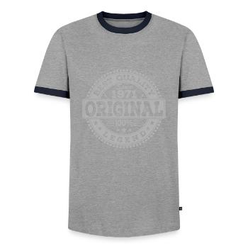 53. Geburtstag Original 1971 Vintage-Geschenk - Männer Kontrast-T-Shirt - Grau/Navy  - Vorne - AI Model Female 172 light (172cm) & AI Model Male 178 light (178cm)