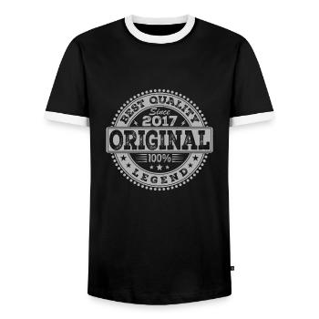 7e Anniversaire Original 2017 Vintage Cadeau - T-shirt contrasté Homme - noir/blanc - Devant - AI Model Female 172 light (172cm) & AI Model Male 178 light (178cm)