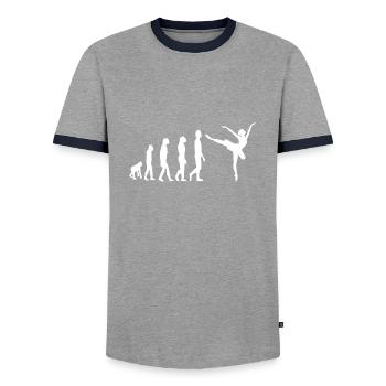 Ballett Ballerina Evolution Tanzen dance - Männer Kontrast-T-Shirt - Grau/Navy  - Vorne - AI Model Female 172 light (172cm) & AI Model Male 178 light (178cm)