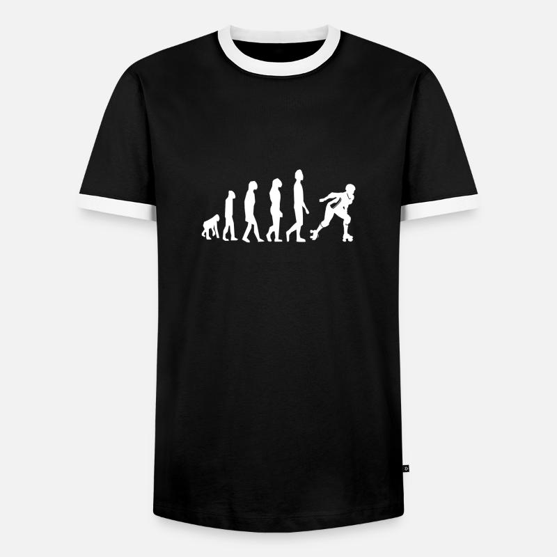 Inline skating inline skating evolution - Men's Ringer Shirt - black/white