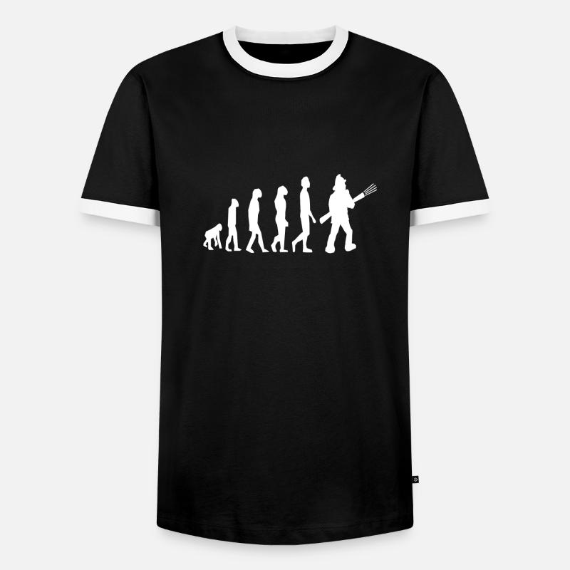 Pompier pompier pompier évolution - T-shirt contrasté Homme - noir/blanc