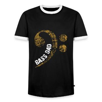 Papa spielt Bass Papa ist Bassist - Männer Kontrast-T-Shirt - Schwarz/Weiß - Vorne - AI Model Female 172 light (172cm) & AI Model Male 178 light (178cm)