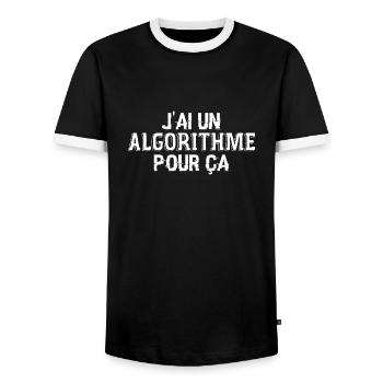 J'Ai Un Algorithme Pour Ça - T-shirt contrasté Homme - noir/blanc - Devant - AI Model Female 172 light (172cm) & AI Model Male 178 light (178cm)