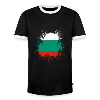 Bulgaria Flag Bulgarian Flag Golden Sands - Men's Ringer Shirt - black/white - Front - AI Model Female 172 light (172cm) & AI Model Male 178 light (178cm)