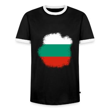 Bulgaria Flag Bulgarian Flag Golden Sands - Men's Ringer Shirt - black/white - Front - AI Model Female 172 light (172cm) & AI Model Male 178 light (178cm)