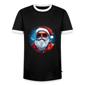 Joyeux Noël - T-shirt contrasté Homme - noir/blanc - Devant - AI Model Female 172 light (172cm) & AI Model Male 178 light (178cm)
