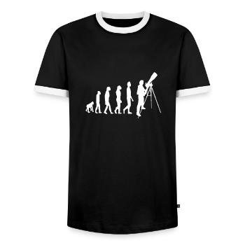 Teleskop Astronom Astrophysiker Astronomie - Männer Kontrast-T-Shirt - Schwarz/Weiß - Vorne - AI Model Female 172 light (172cm) & AI Model Male 178 light (178cm)
