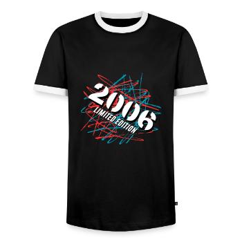 2006 Limited Edition - Männer Kontrast-T-Shirt - Schwarz/Weiß - Vorne - AI Model Female 172 light (172cm) & AI Model Male 178 light (178cm)