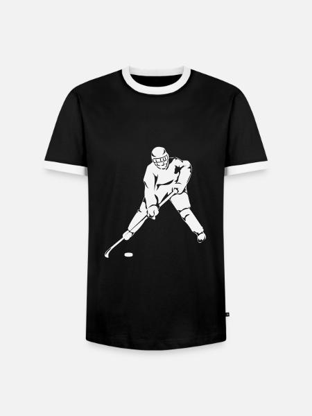 Eishockey Spieler - Männer Kontrast-T-Shirt - Schwarz/Weiß