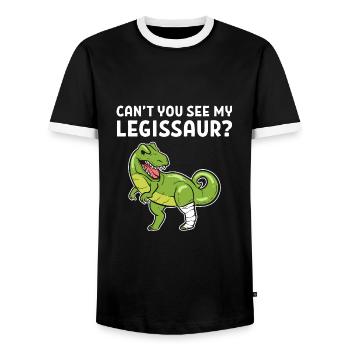 Gebrochenes Bein - Männer Kontrast-T-Shirt - Schwarz/Weiß - Vorne - AI Model Female 172 light (172cm) & AI Model Male 178 light (178cm)