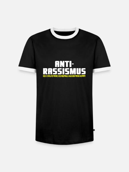 Anti-Rassismus - Männer Kontrast-T-Shirt - Schwarz/Weiß