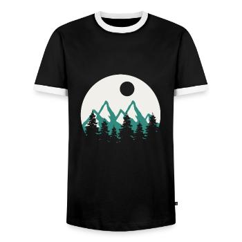 Travel - Männer Kontrast-T-Shirt - Schwarz/Weiß - Vorne - AI Model Female 172 light (172cm) & AI Model Male 178 light (178cm)